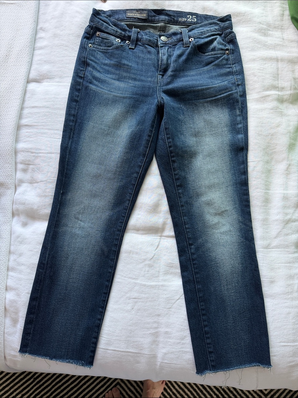 J. Crew Broken In Boyfriend Jeans Raw Hem 25